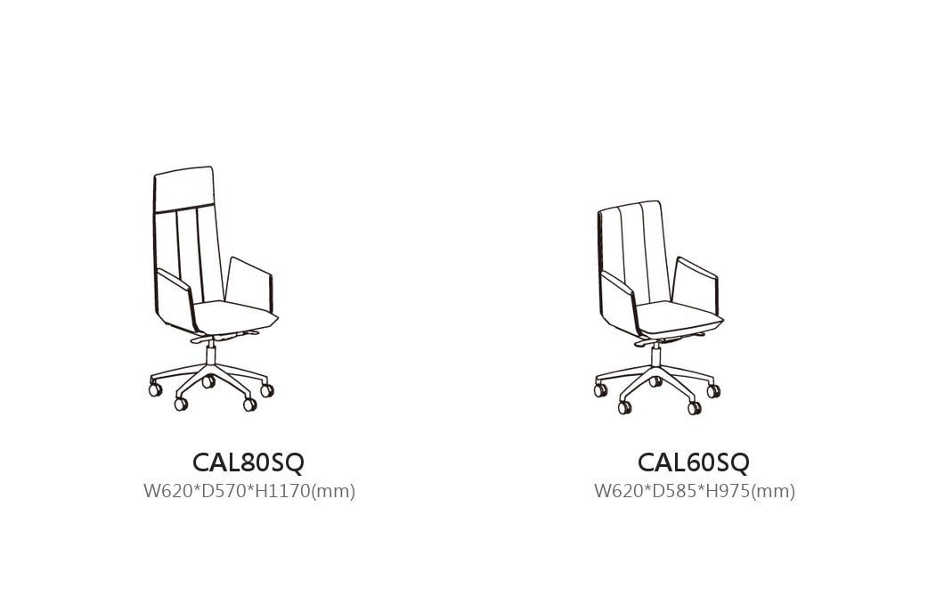 奧倫蒂辦公椅 尺寸類型 CAL80SQ / CAL60SQ